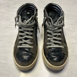 P448 Skate Sneakers, Gray and Black High-Top Sneakers, size 37